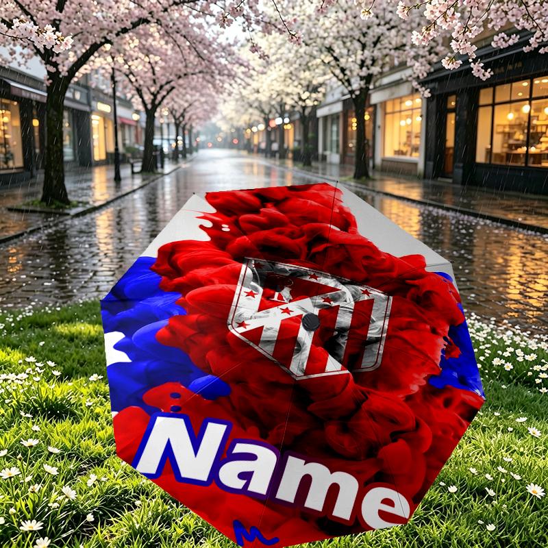 Custom Name Personalized football team Print Umbrella, Auto Open Close, 8‑Rib Sturdy Frame, Commute Camping Hiking Use, Birthday Gift