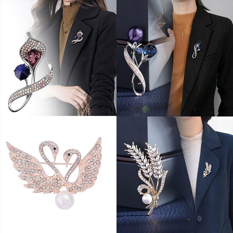 Coat Brooch Women's High-end Exquisite Luxury Korean Accessories Suit Pin Anti-light Corsage New