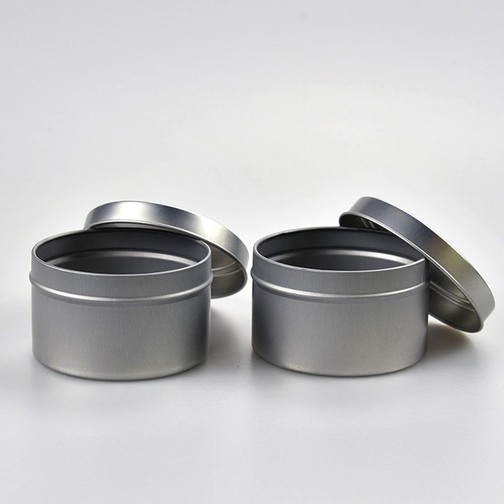 Borcane de argint pentru lumânări Fabricarea de lumânări Cutie metalică Borcane goale cu capace metalice Cilindru Container pentru lumânări Depozitare bijuterii Cadouri de aniversare DIY