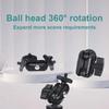 1/4''Screw Double Ball Head Bracket 360° Rotation Extend Mount  for Camera Monitor Video Light Mic