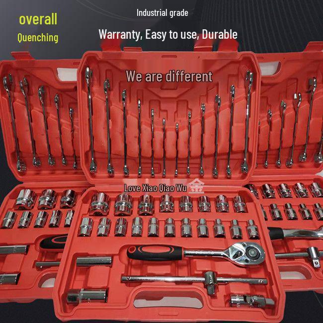 Complete Car Repair Tool Kit: Wrenches, Sockets, Ratchet Wrenches, Jileidezhu