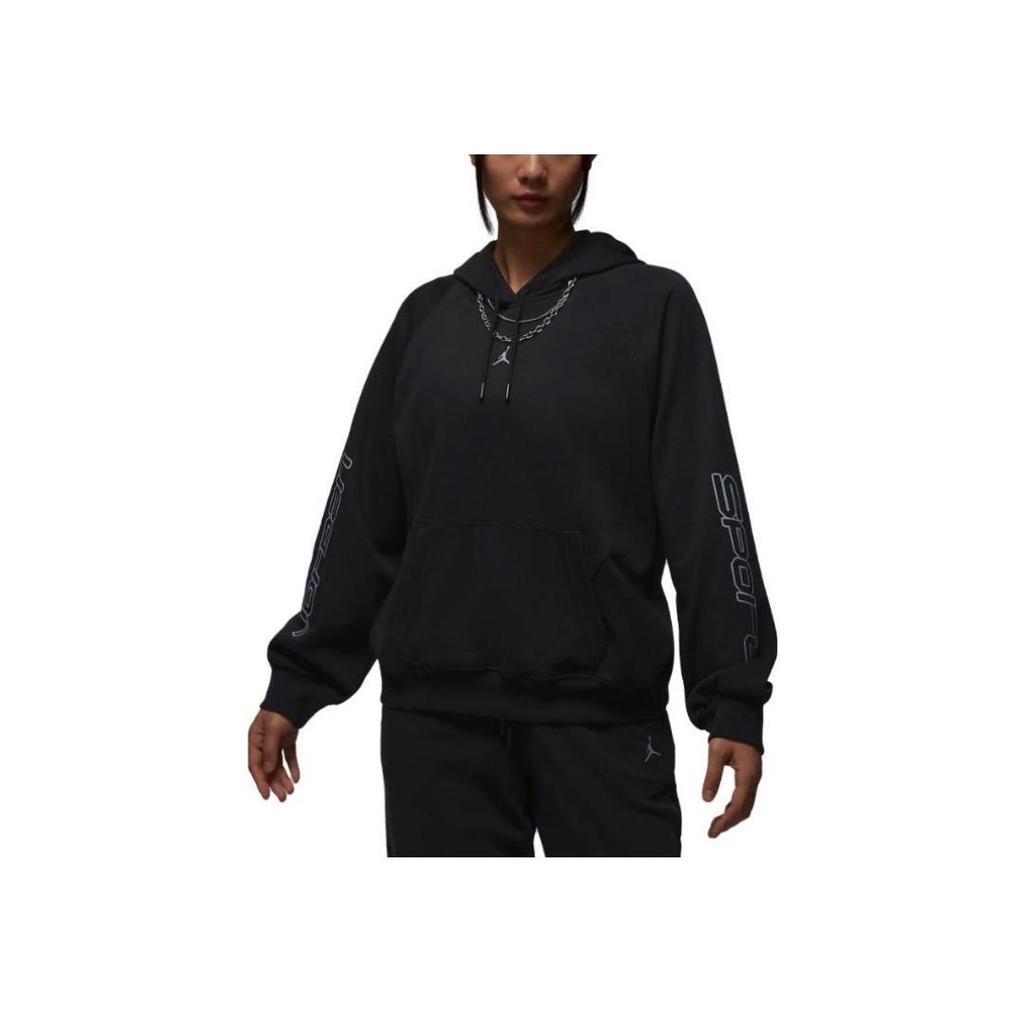 Jordan Graphic Fleece Hoodie Women Tops Black FD7374-010