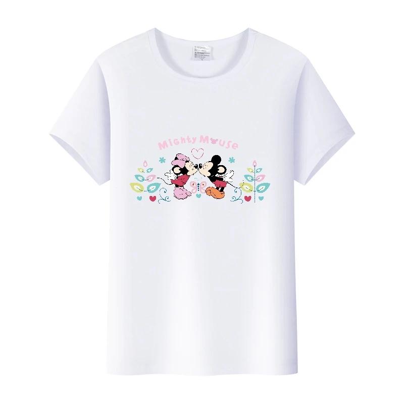Fashion Disney Cartoon Men Tshirt Female Tops Summer Women Short Sleeve T-shirt Gothic Tee Ladies Mickey Mouse Graphic Clothes