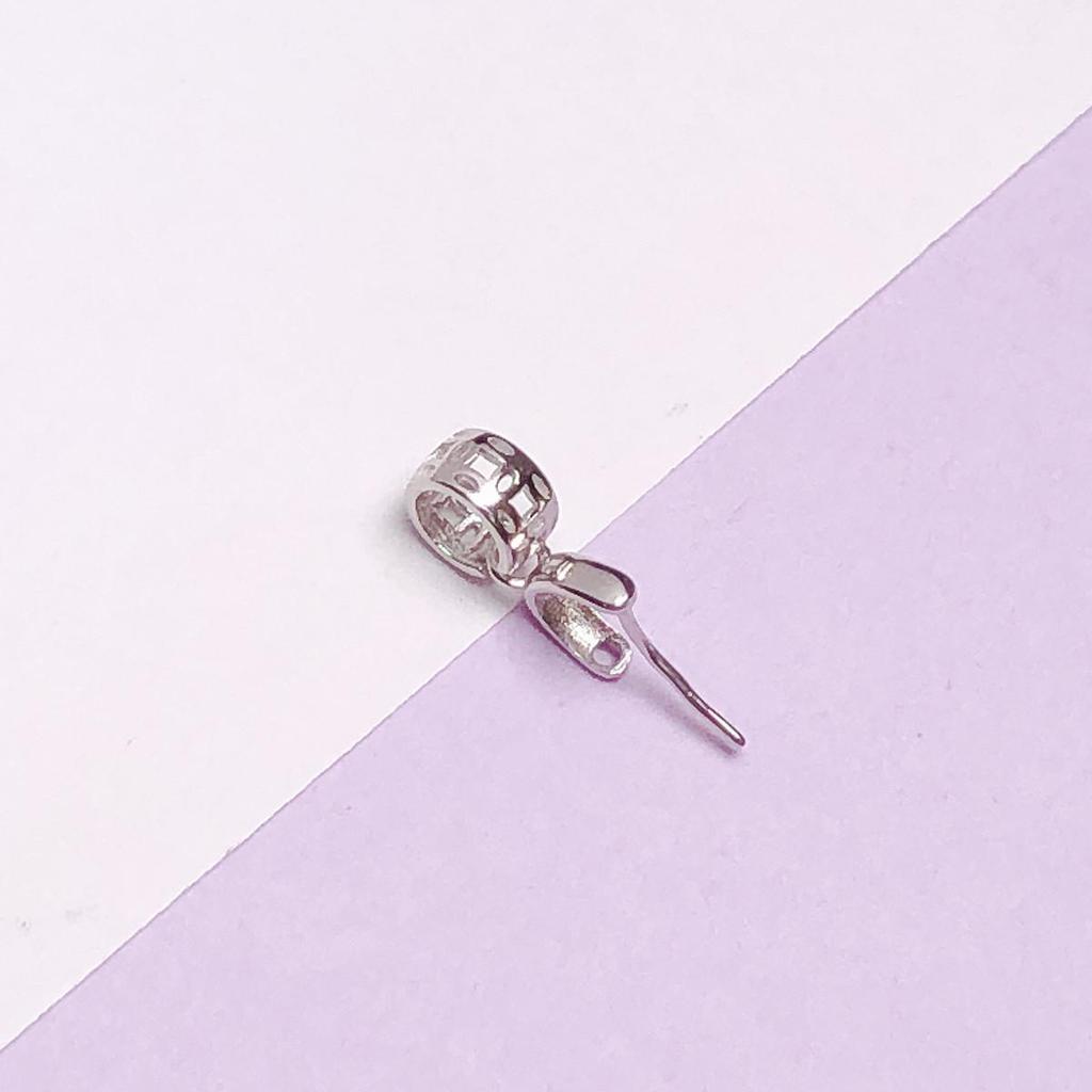 S925 Sterling Silver Crystal Jade Pendant Clasp & Clip with Buttons - Free Shipping