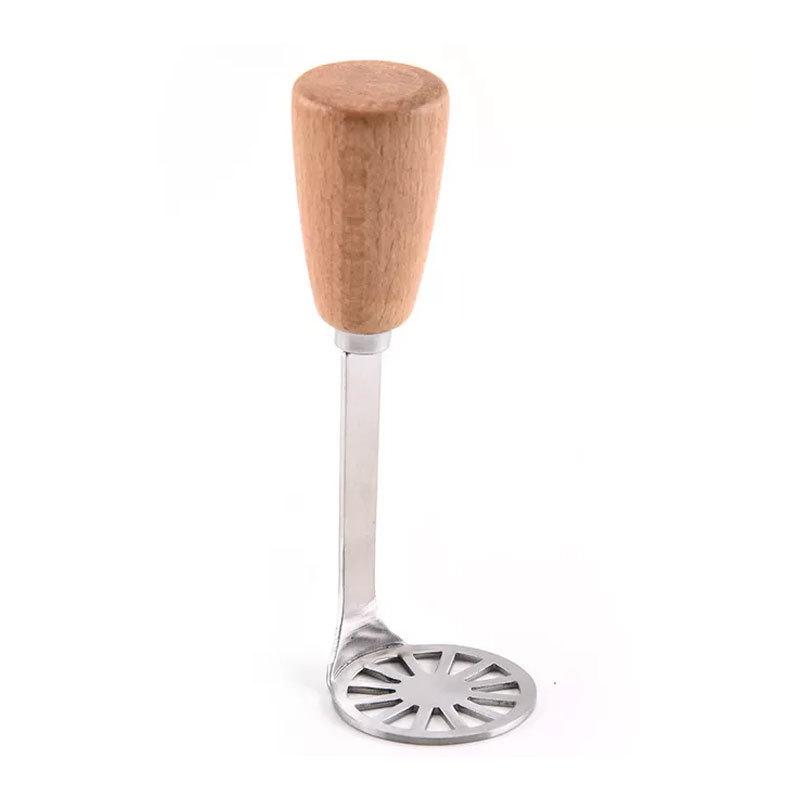 Heavy Duty Stainless Steel Potato Masher Masher Kitchen Tool Food Masher Potato Smasher With Wooden Handle Kitchen Gadgets 1pc