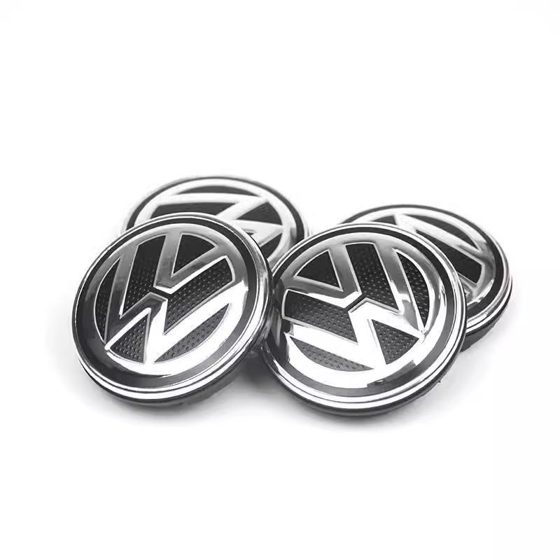 VW Polo Golf 4 5 Valve Stems Caps 4Pcs Volkswagen Wheel Center Cap Car Hub Cover Accessories For VW GTI Polo Golf Passat Tiguan Arteon Touareg Ta zs6