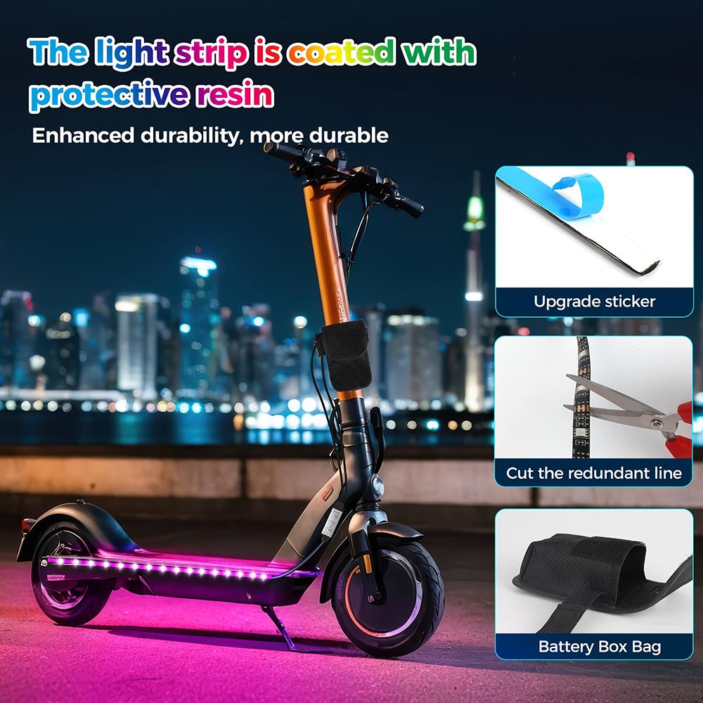 RGB LED Pásky pro Skútry a Jízdní Kola Výstražná Světla, Bateriová Světla pro Noční Jízdu Venkovní Závody