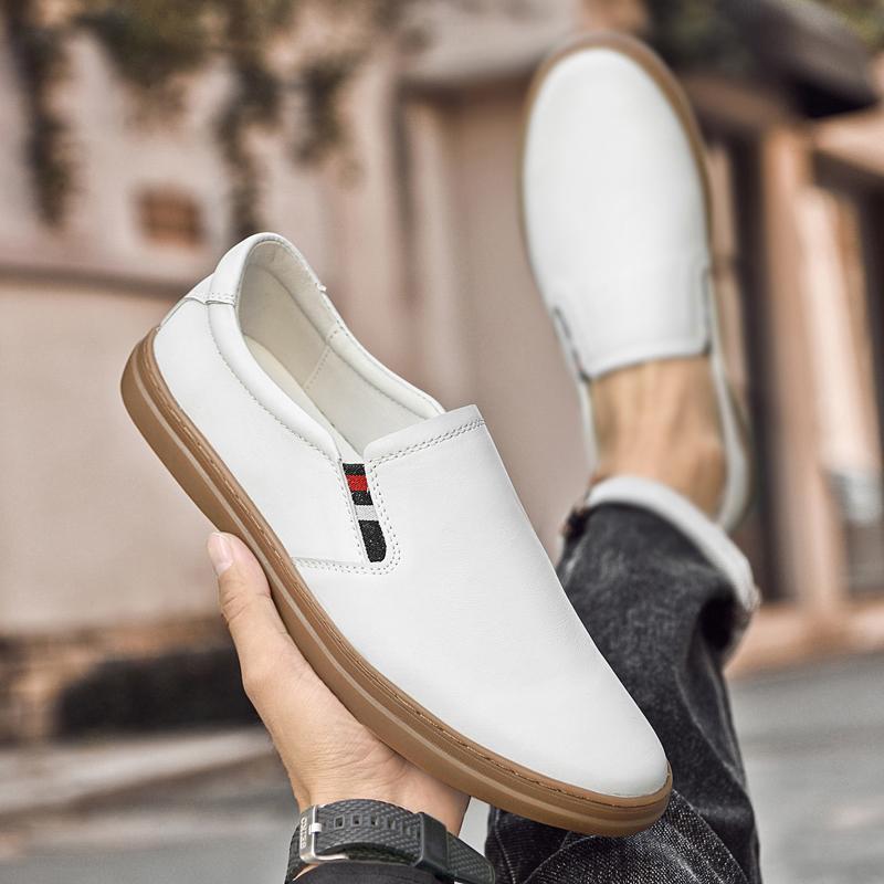 Calzado de Negocios para Hombre de Cuero Genuino Slip on Oficina Hombre Mocasines Fiesta de Boda Zapatos de Vestir para Hombre Transpirable Conducción Flats Mocasines