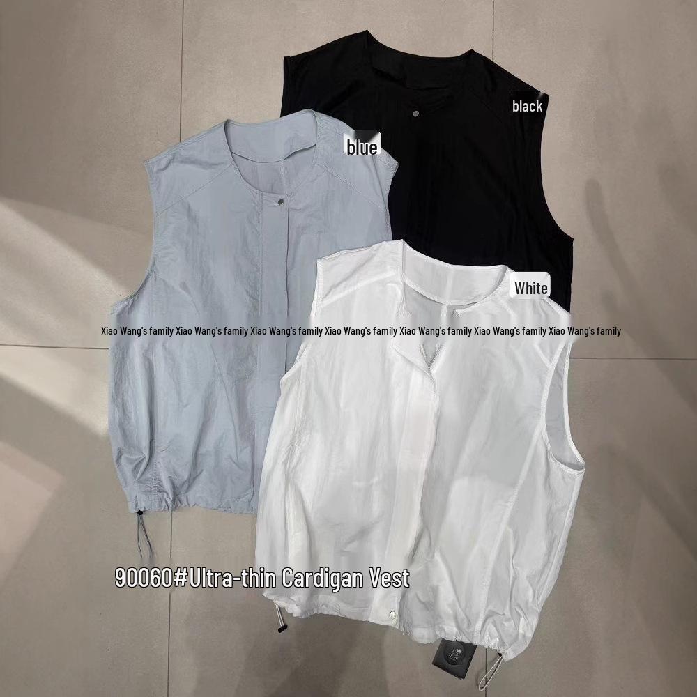 

Xiao Wang s Korean Style Loose Plus Size Layered Workwear Vest - Summer Collection 90060 One Size чорний