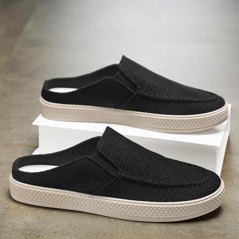 

Парусиновые туфли мужские полутяжелые верхняя одежда повседневная сумка голова повседневная дышащая и удобная четыре сезона можно носить без каблука мужские тапочки 39