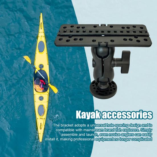 Kayak Fish Finder Mount Base Universal 360 Degrees Rotation Electronics Finder Holder Fish Finder Bracket Kayak Accessories