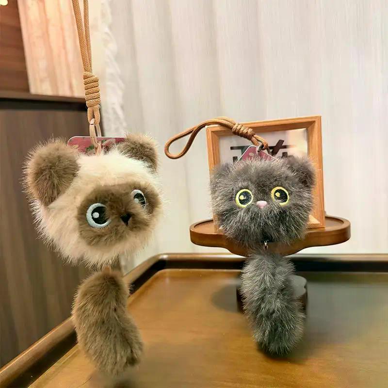 Cute Cat Plush Doll Toy Pendant For Women Backpack Car Hangings Ornament Accessories Gifts