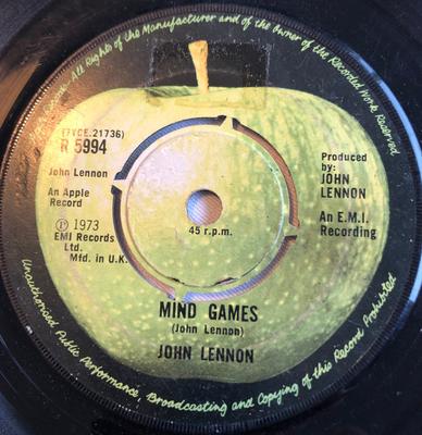 7inch Record JOHN LENNON - Mind Games R5994 Apple Records 1973 UK Rock Used