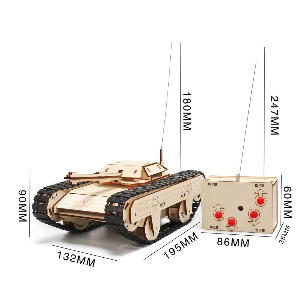 STEM Kits, Remote Control Tank, 3D Wooden Puzzle, Education Science Experiment Model Kits for