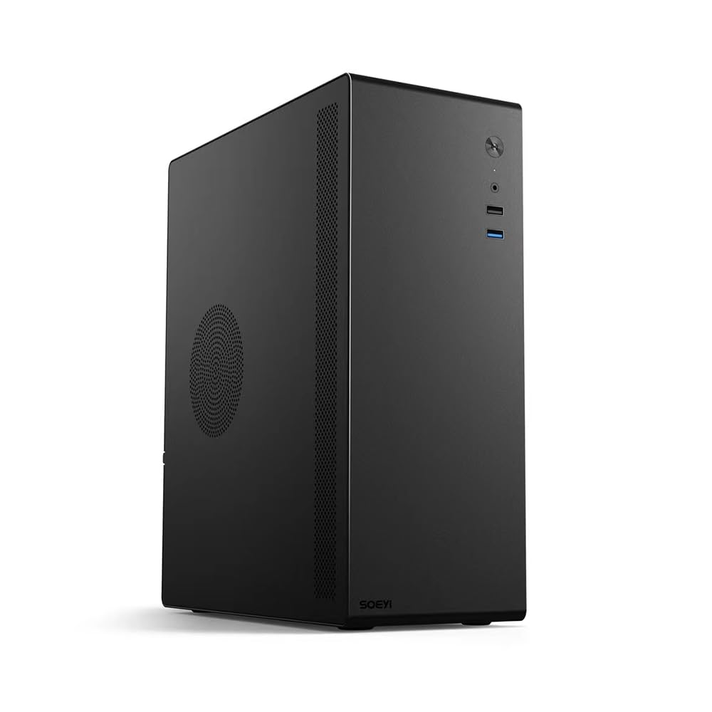 MATX Micro ATX Mini PC ITX Masaüstü Bilgisayar Mikro USB Destekler HDD Kasa, Kasa, Kasa, ATX/ITX 3.0, 3.5" (Siyah)