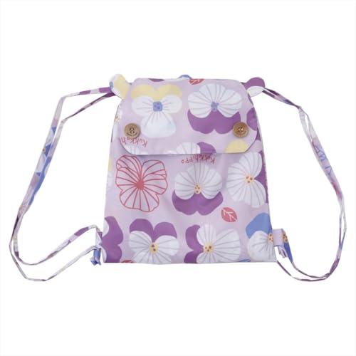 Ogawa Kids' Rain Poncho, 90cm, Kukka Hippo, Violet, with Reflective Tape, Hippopotamus-Shaped Backpack with Storage Bag, 83363