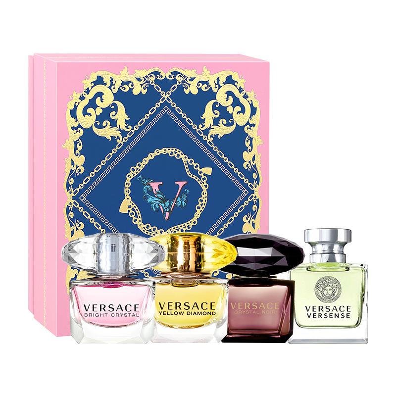 Versace Pink Crystal Perfume Sample Set EDP Eau de Toilette EDT 13472474 10-Crystal Diamond+Heartbeat+Starry Night+Gold Diamond 5ml*4