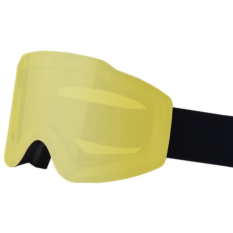 Magnetic Ski Goggles with Double-Layer Anti-Fog Large-Field-of-View Cylindrical Lens, Color-Changing Windproof Goggles for Mountaineering#7075