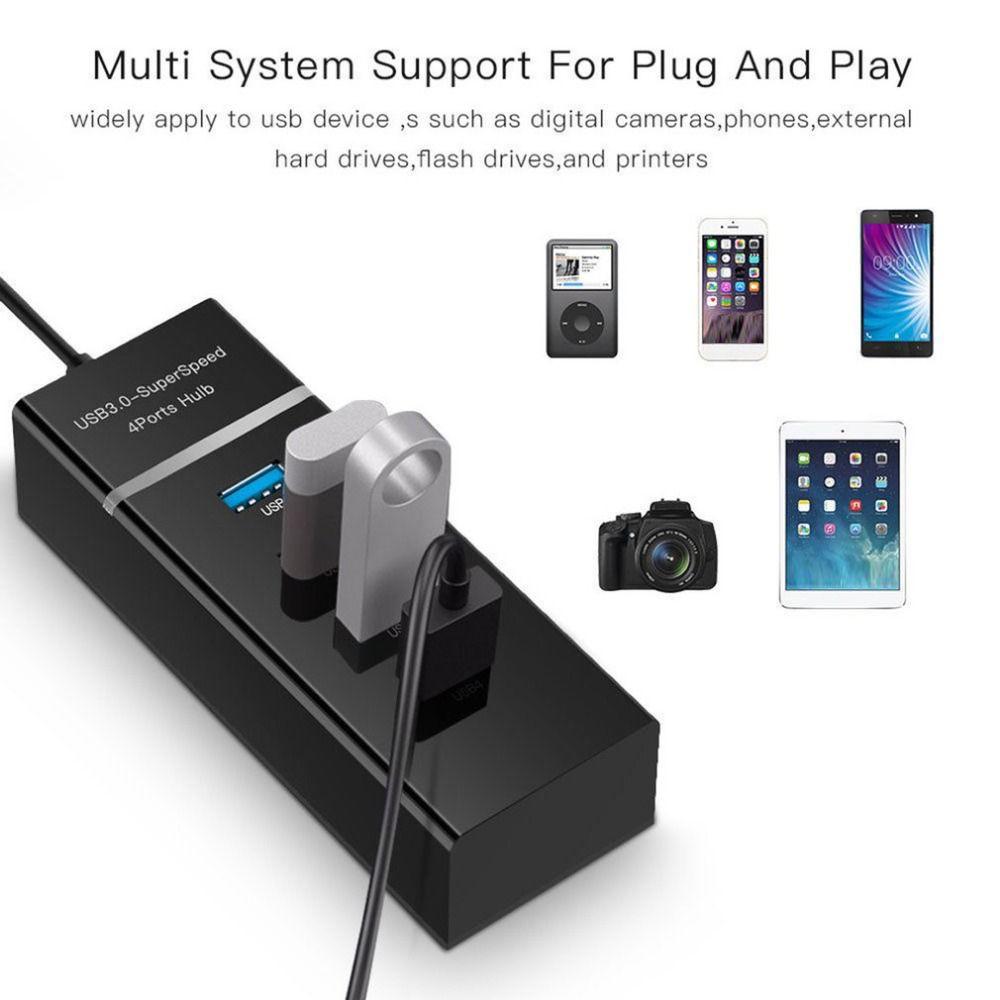 Laptop Professional External 5Gbps High Speed Adapter USB 3.0 Hub 4 Ports Splitter Expander