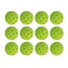 12PCS 74mm 40 Buracos Pickleballs PE Plástico Alta Elasticidade Pickleball Bolas de Buraco Ao Ar Livre Verde