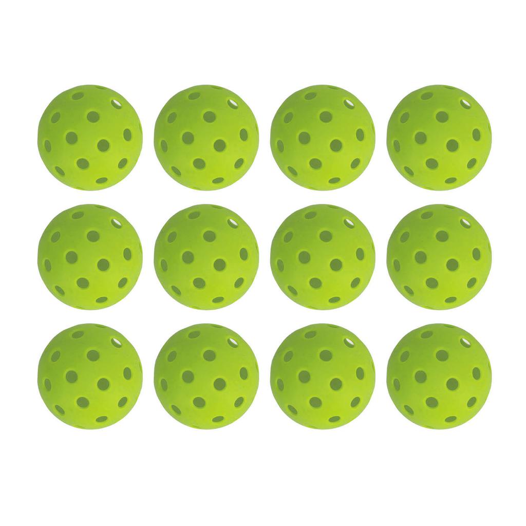 12PCS 74mm 40 Holes Pickleballs PE Plastic High Elasticity Pickleball Outdoor Hole Balls Green