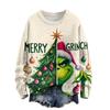 Ladies' Fashionable Casual Long Sleeved Christmas Cute Printed Round Neck Knitted Yarn