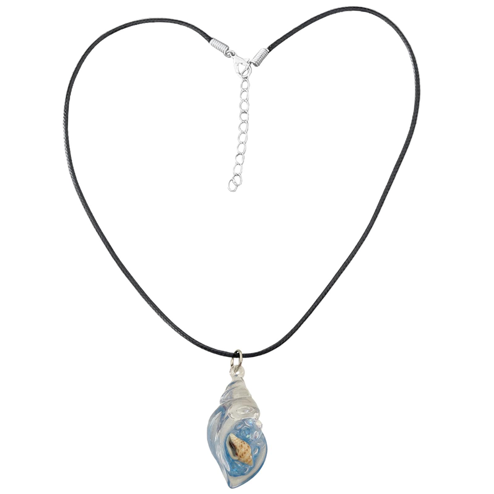 

Ожерелье с подвеской в виде раковины из смолы, Модное ожерелье с раковиной из смолы, Уникальная цепочка с подвеской для повседневной носки, вечеринок синий