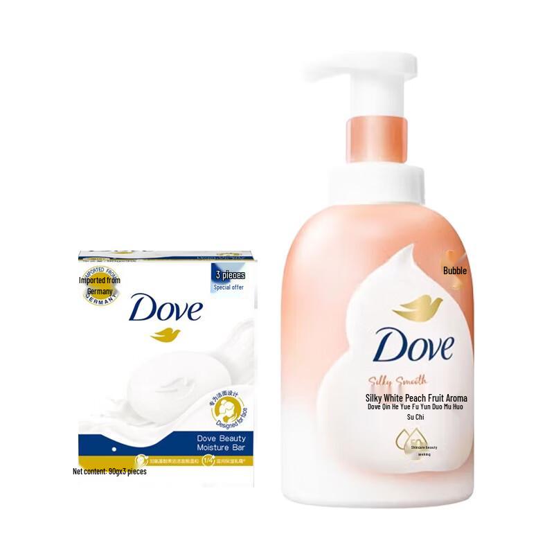 

Dove White Peach Shower Foam & Cream Bar Set