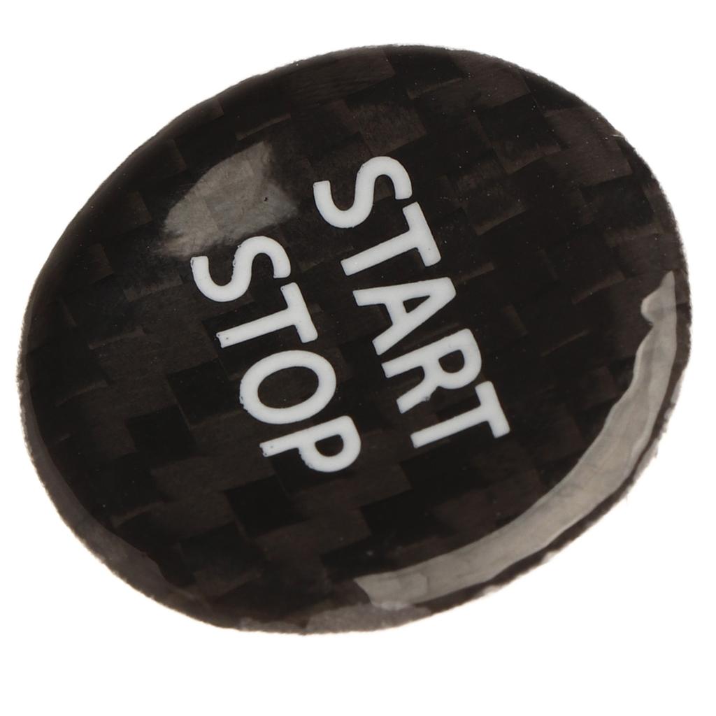 Push Start Button Cover Carbon Fiber Ignition Switch Button Cover Trim Replacement for GTR R35 2008‑2016 Black