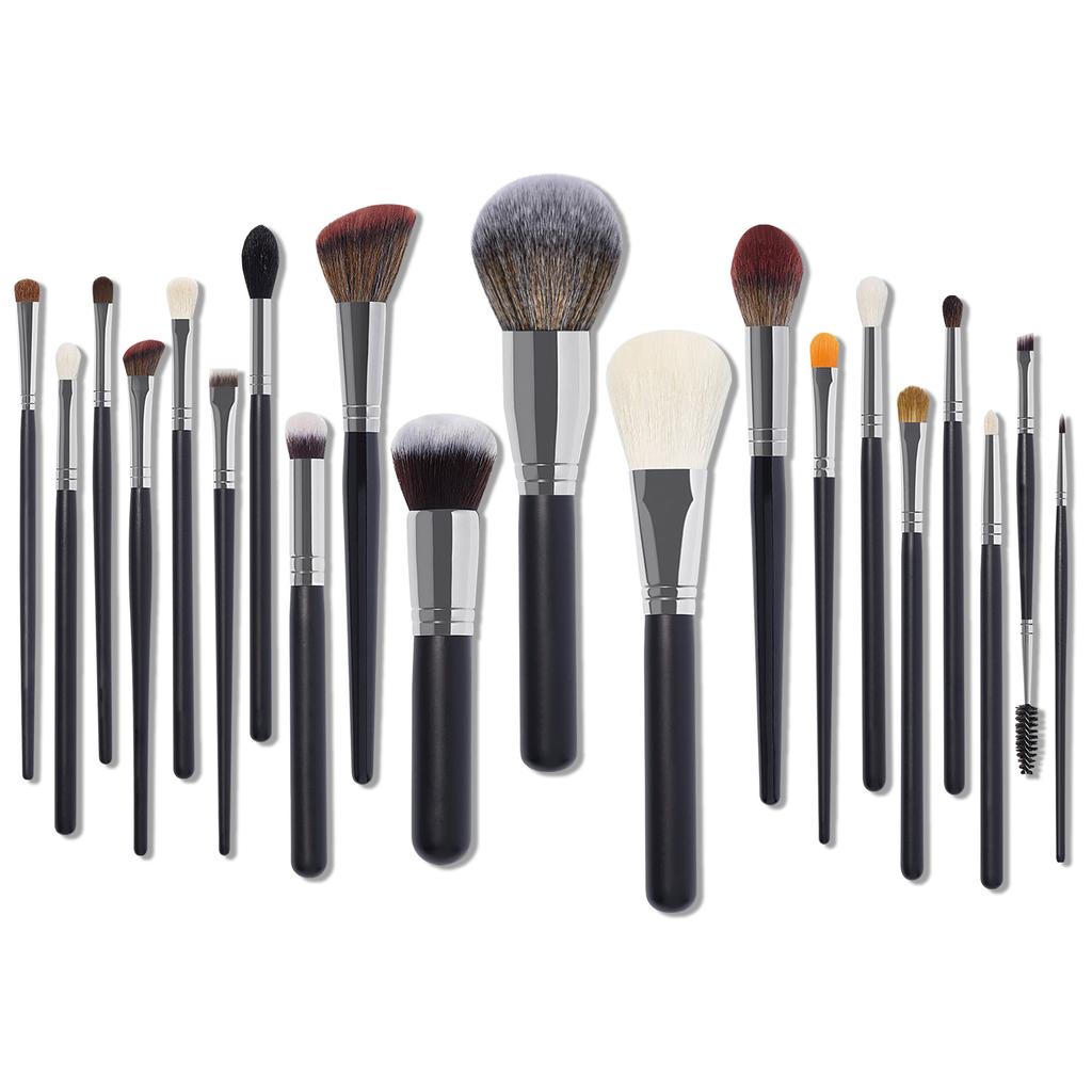 Customized Logo 12/16/20/34 Synthetic Hair High-End Animal Hair Black Handle Foundation Eye Makeup Brush Set