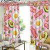 2D FLAT PRINTING 2pcs Curta (Without Rod) Bacon Egg Avocado Delight Modern Curta&Window Treatment Prints Light Filtering