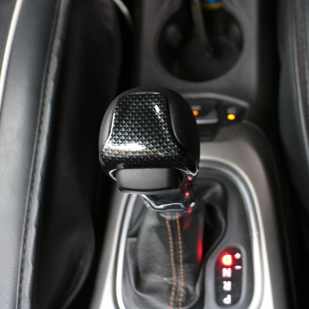 AT Car Gear Head Shift Knob Cover Sequins Trim for Jeep Compass 2017 - 2020 Renegade 2015-2022 Car Shift Knob Cover Sticker