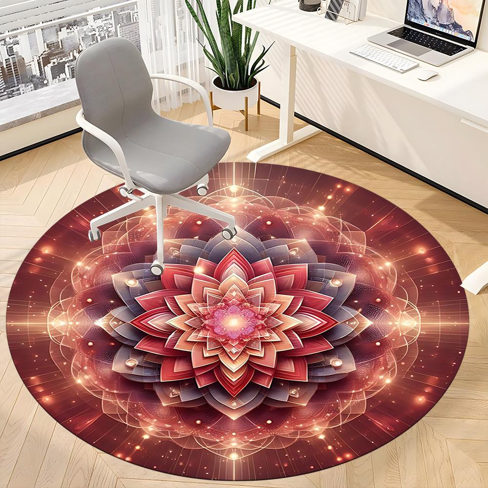 

1pc Mandala Artwork Chair Carpet for Office, Soft Flannel Throw Mat, Perfect for Office,Holiday Party Decoration Choice yy251113046 80cm by 80cm