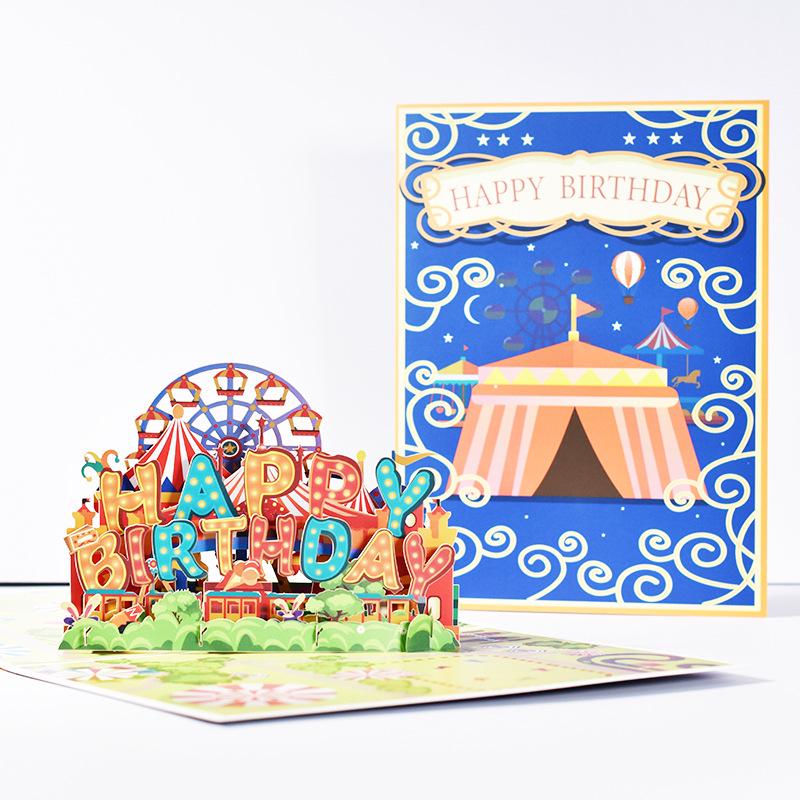 3D Pop-up Handmade Children s Carnival Birthday Card