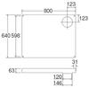 SANEI Washing Machine Hole Position External Dimensions 640mm X Pan, Left, 800mm, H541-800L