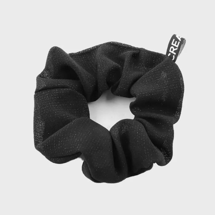 black seethrough glitter scrunchie