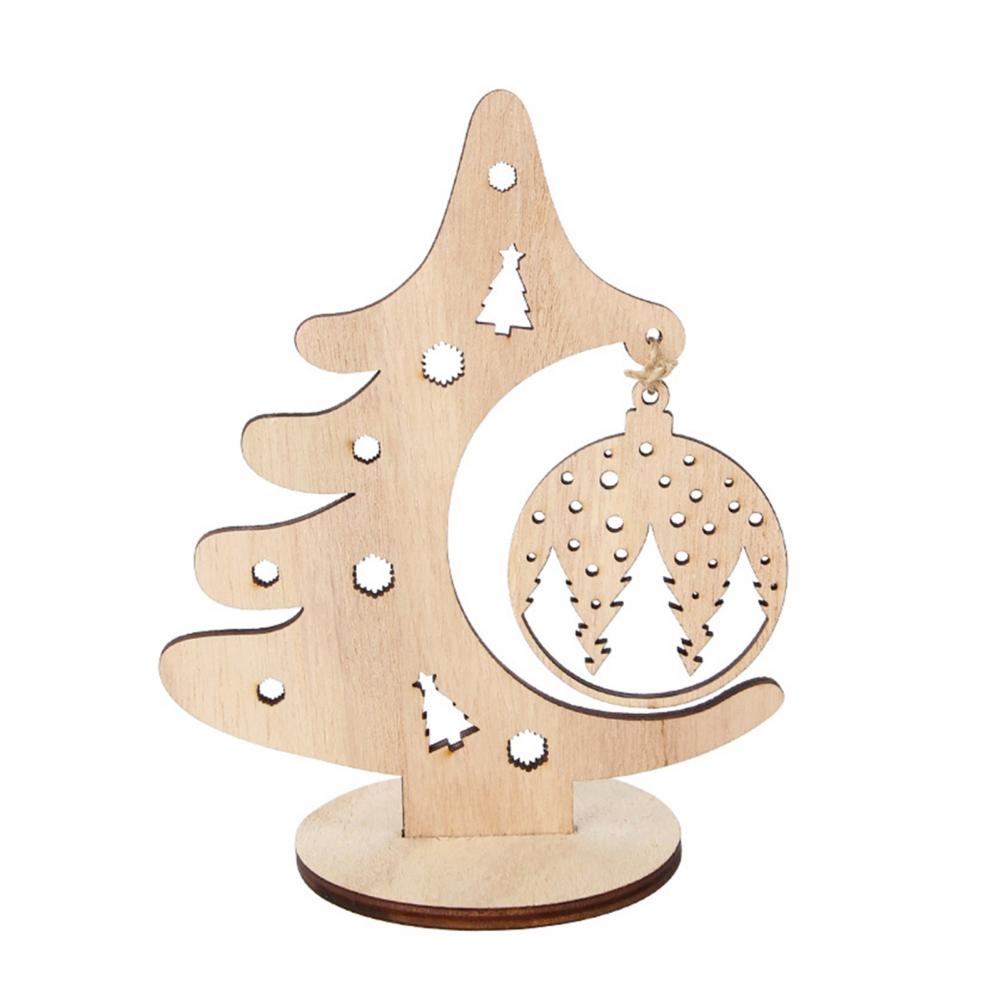 16cm Xmas Tree Cutout Ornament Wooden Tree Cut-out Patterns Hanging Pendant Freestanding Christmas Tree Centerpiece Table Mantel