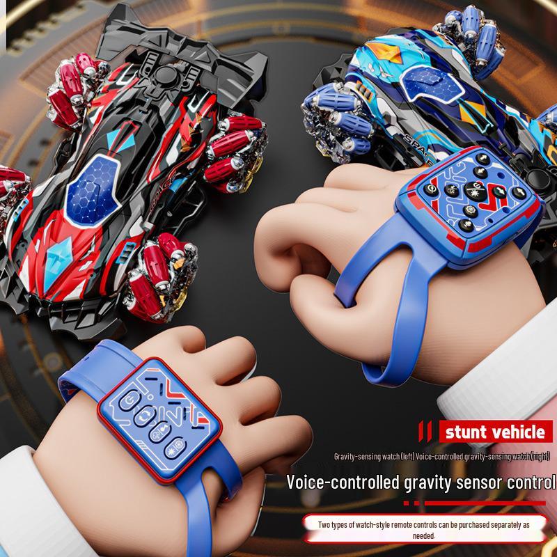 Voice-Controlled Stunt Car: Gravity Sensing, Sprays, LED Lights, Four-Wheel Drive - Fun Toy for Boys