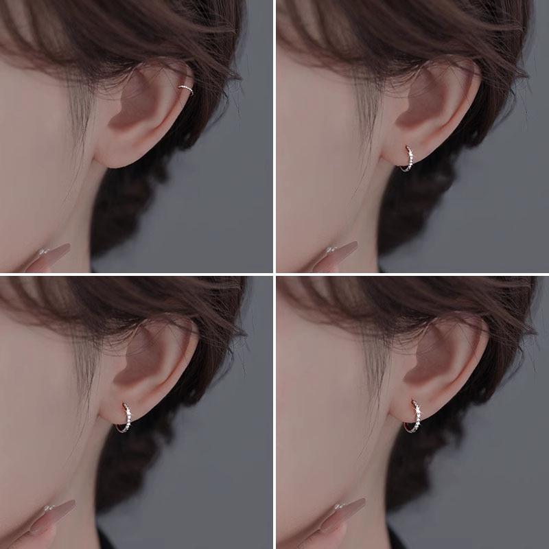 Titanium Steel Hoop Earrings for Women and Men - Plain Ear Hoops, Cartilage Studs, and Clips