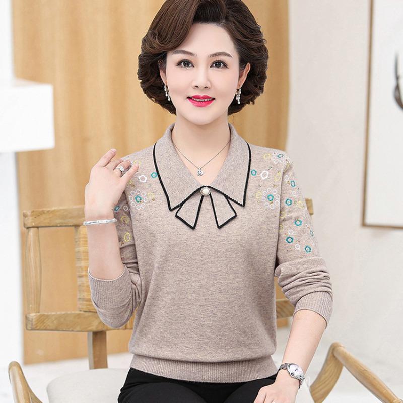 Middle-aged mother spring clothes small bottom top the elderly grandmother women's clothes spring and autumn clothes