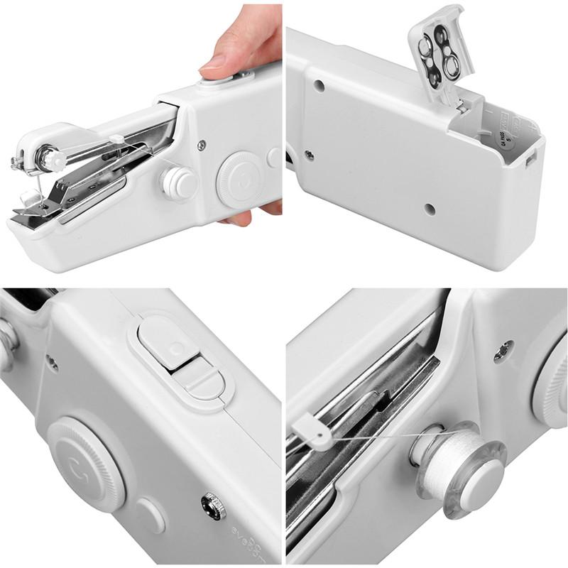 Household Electric Sewing Machine Household Mini Hand Sewing Machine Quick Handy Stitch Sew Needlework Cordless Clothes Fabrics