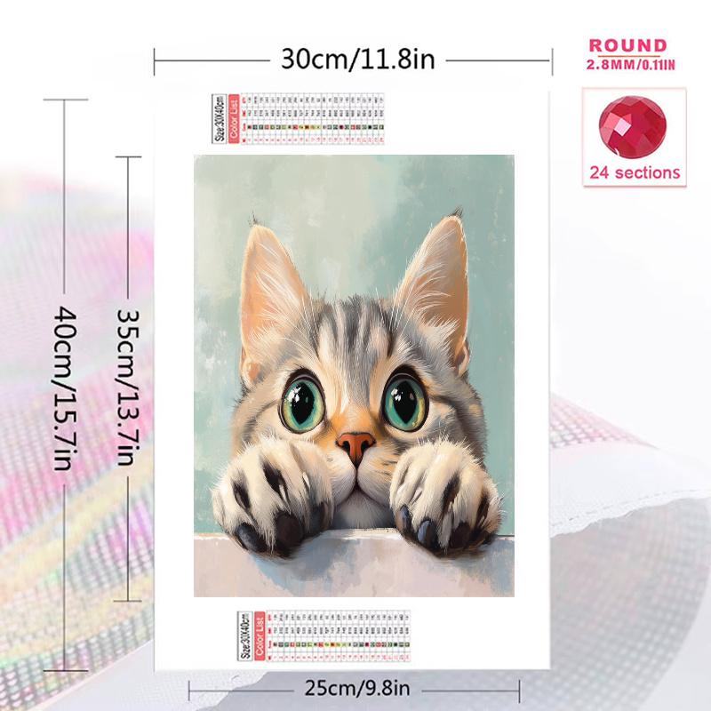 Cute American Shorthair cat Pattern 3pcs 100% Round Full Drill 5D DIY Diamond Painting Embroidery Cross Stitch Rhinestone Décor