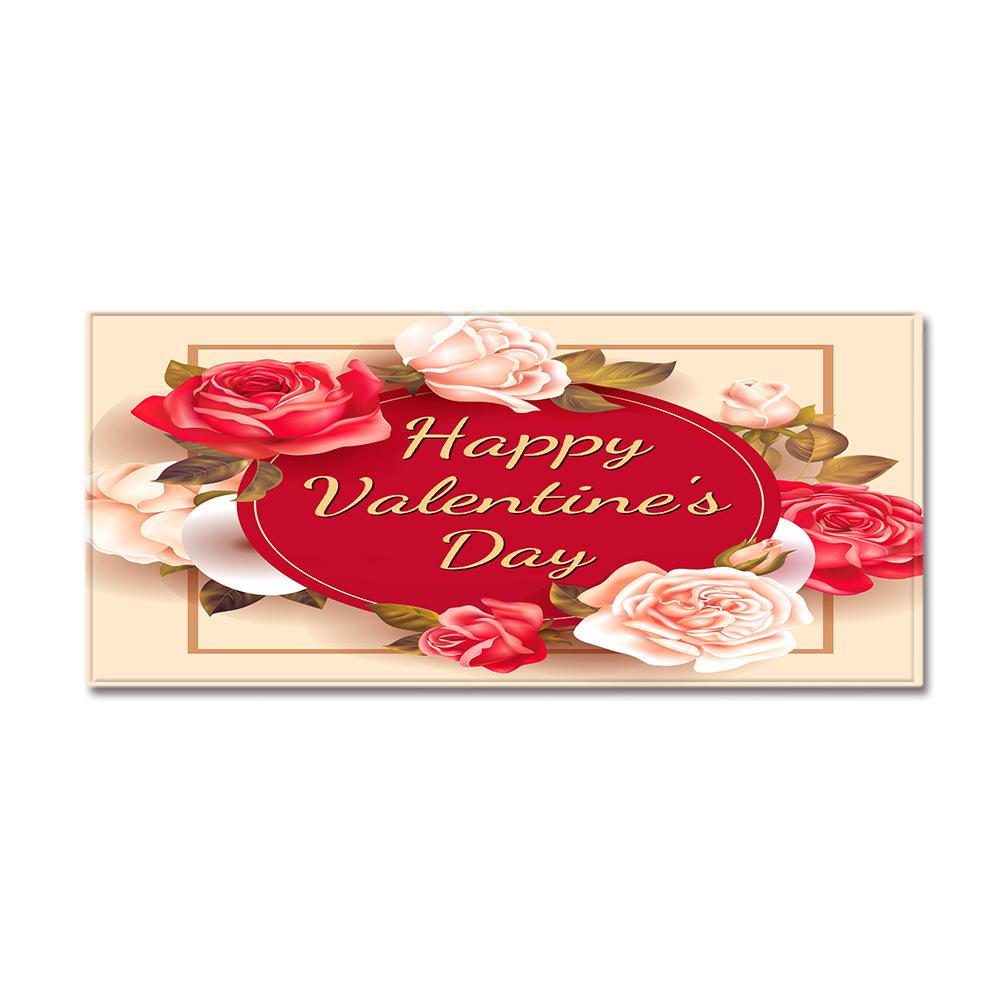 Valentine'S Day Carpet Long Floor Mat Love Theme Doormat