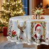Weihnachtstischdecke, Wasserdicht, Ölfest und Fleckenabweisend, Verschiedene Größen, Geeignet für runde Esstische, Europäischer leichter Luxus