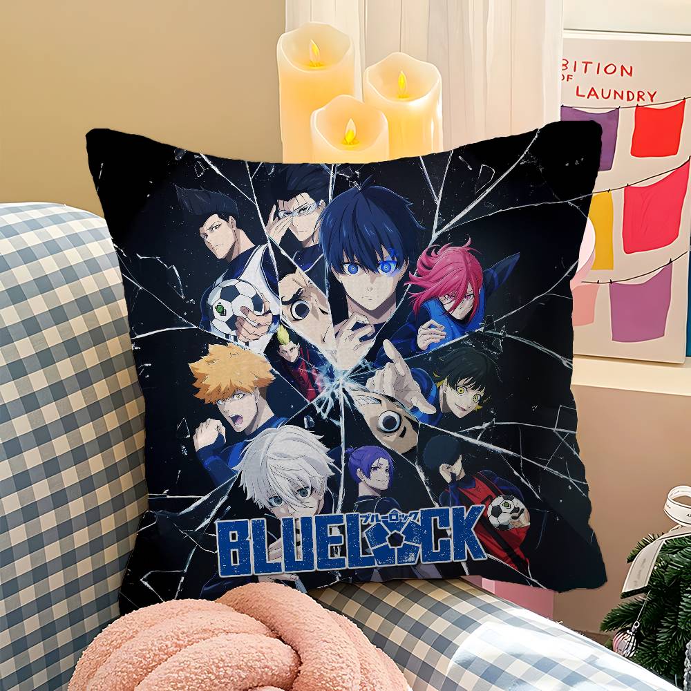 Japan Manga Blue Lock Pillow Cover for Bedroom Room and Living Room Sofa Decorative Cushion Cover