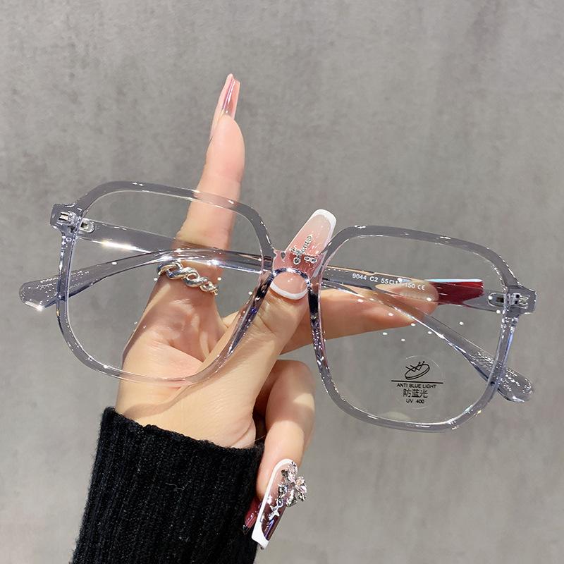 Fashion Leopard Oversized Myopia Glasses Women Square Blue Light Blocking Ultralight TR90 Minus Diopter Eyeglasses