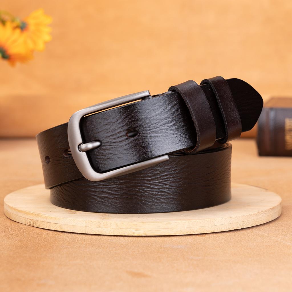 Belt First Layer Cowhide Genuine Leather Versatile Tree Paste Leather Pin Buckle Retro Belt Middle-Aged And Young Men'S Belt