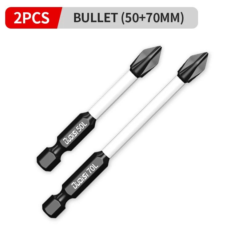2 Pcs/Set Anti Slip PH2 Screwdriver Head Magnetic Impact Resistant Screwdriver Head Cross High Hardness Waterproof Drill Bits