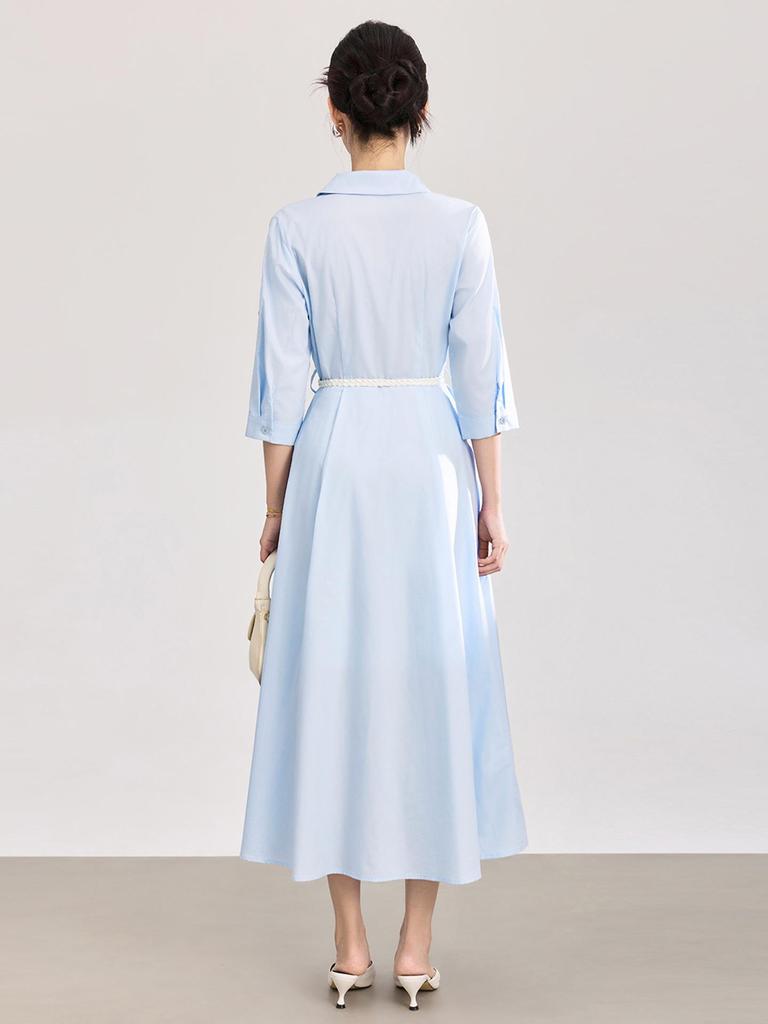 Elegantly Stylish Tencel Cotton Shirt Dress for a Fashionable Commute – Spring/Summer Collection