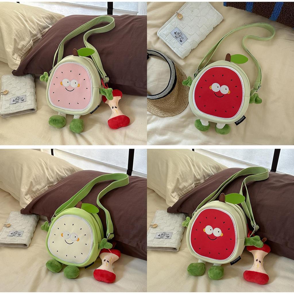 Nylon Watermelon Crossbody Bag For Casual Wear With Zipper Closure And Inner Pocket